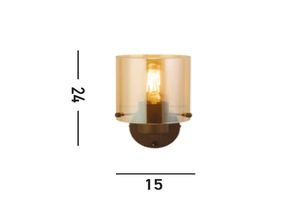 5053423272023 - Wandleuchte Sweden mokka amber 1-fl Stahl Glas