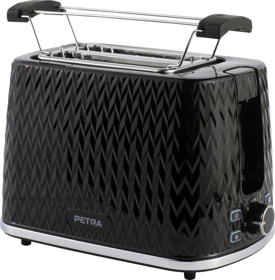 5054061475333 - Chevron Toaster mit 2 Scheiben - 7 Bräunungsstufen - herausnehmbares Tablett - 930 W - schwarz
