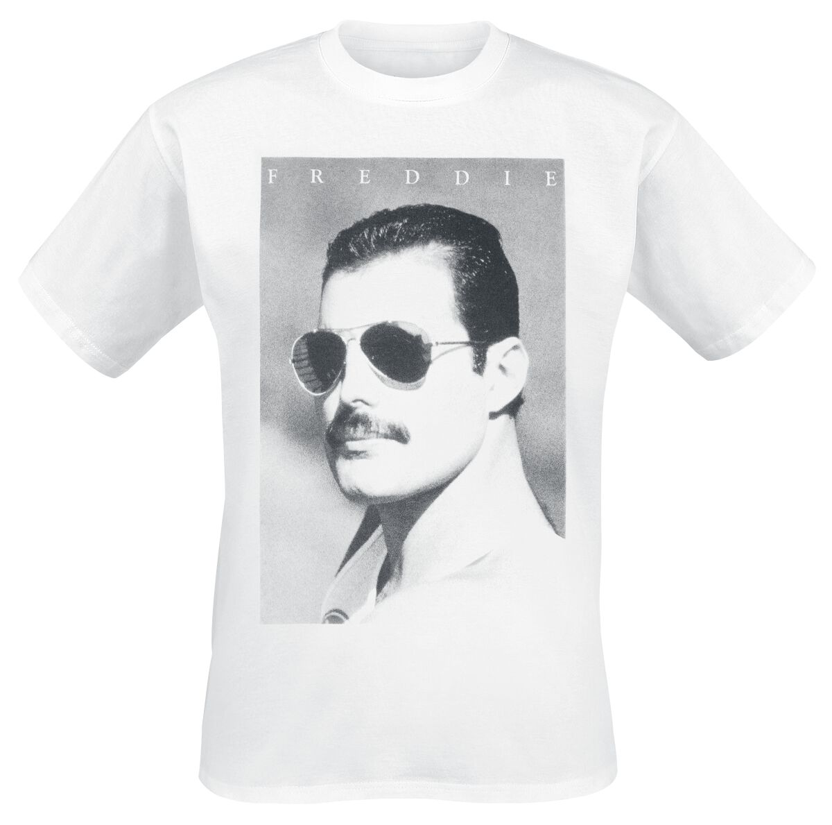 5054190441766 - Freddie Mercury - Sunglasses T-Shirt weiß in S