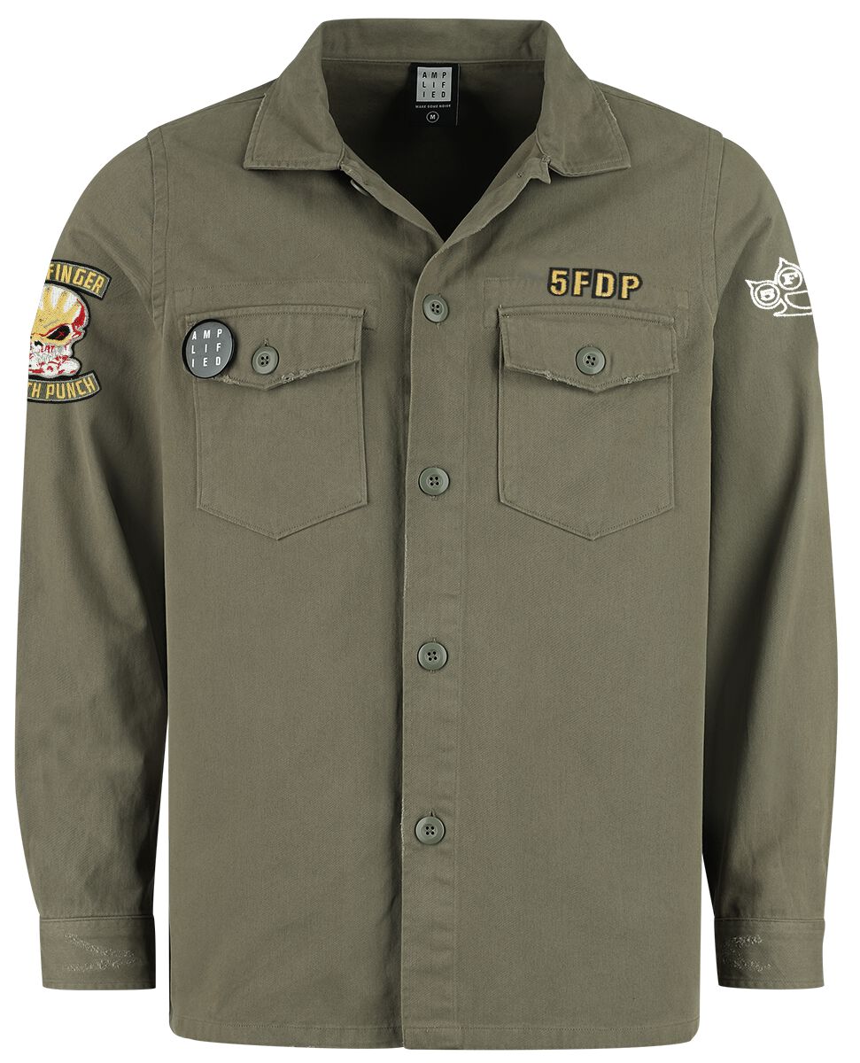 5054488887993 - Amplified Collection - Military Shirt - Shacket Langarmhemd khaki in L