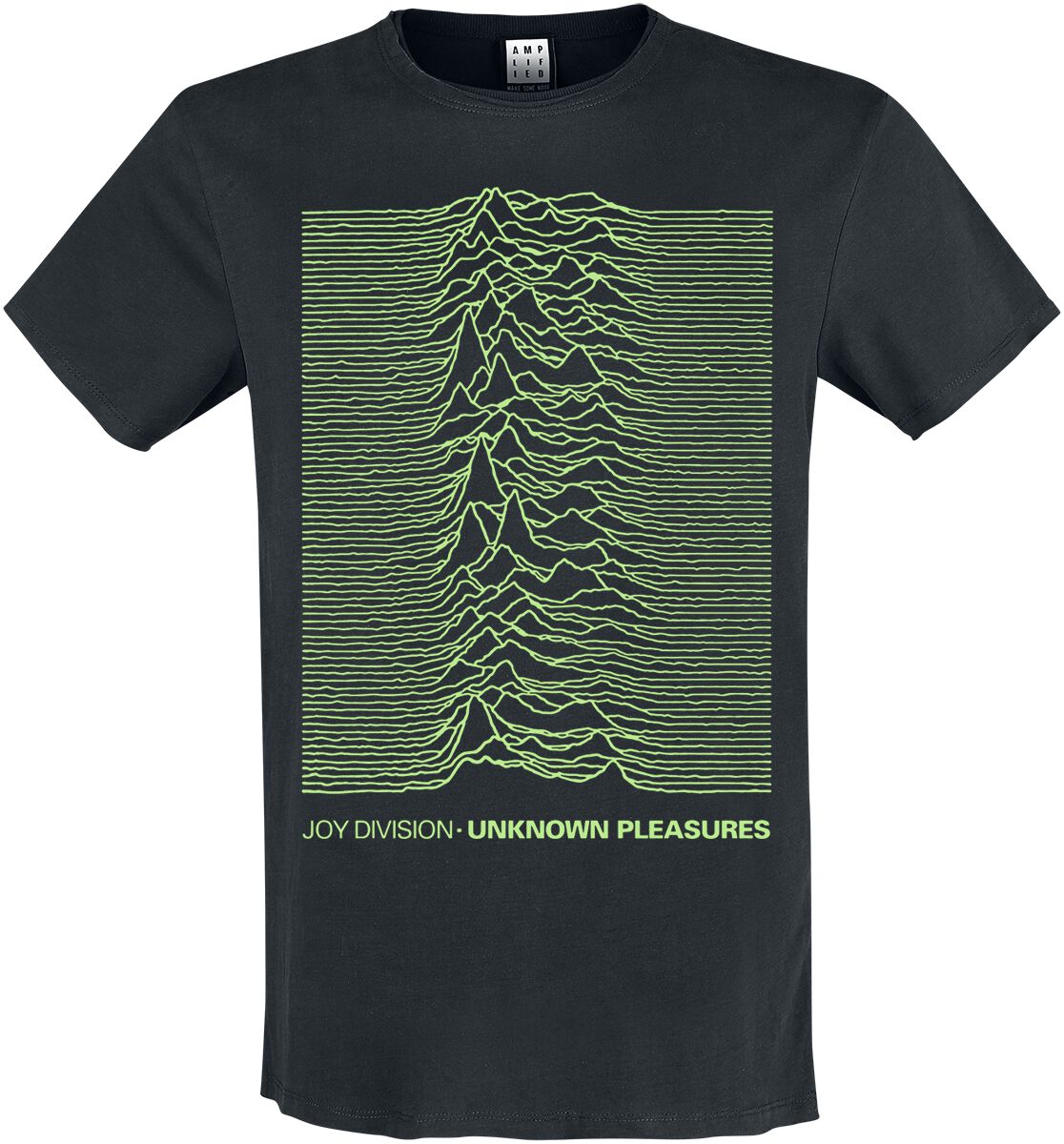 5054488907776 - Amplified Collection - Unknown Pleasures Neon Green T-Shirt schwarz in S 5054488907776 - Amplified Collection - Unknown Pleasures Neon Green T-Shirt schwarz in S