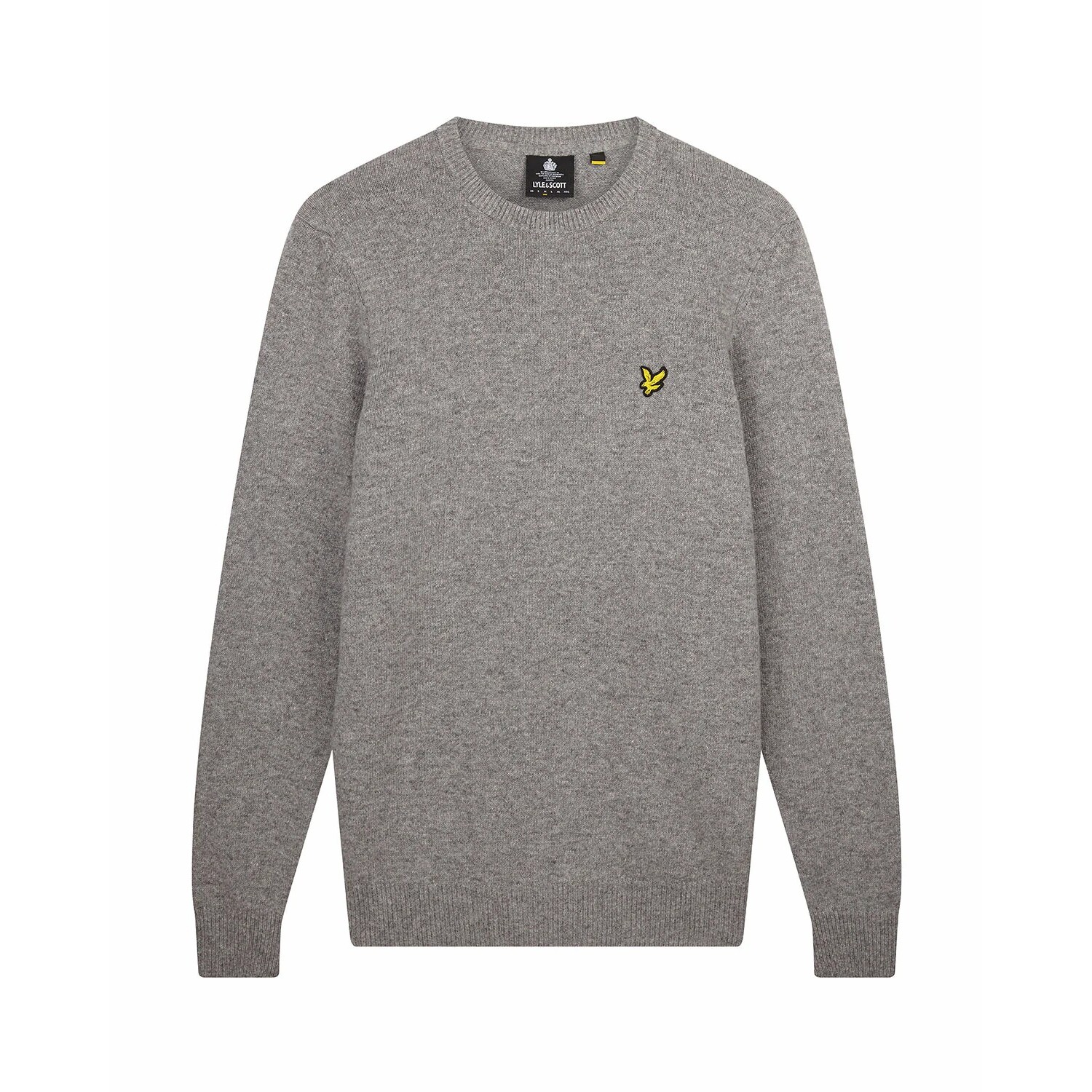 5054783395766 - Lyle & Lambswool Crew Neck Pullover Mid Grey Melange 5054783395766 - Lyle & Lambswool Crew Neck Pullover Mid Grey Melange