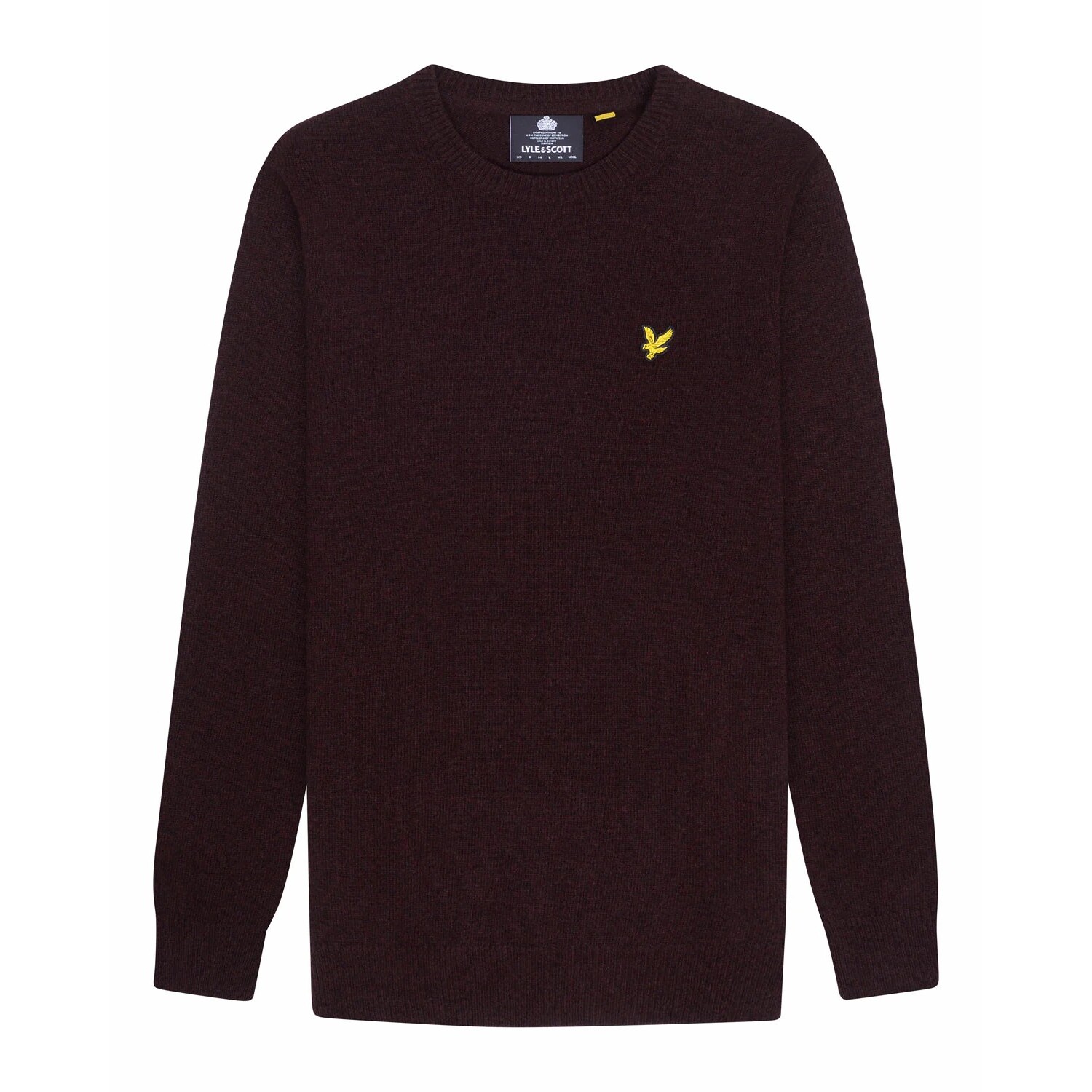 5054783738877 - Lyle & Lambswool Crew Neck Pullover Burgundy Marl 5054783738877 - Lyle & Lambswool Crew Neck Pullover Burgundy Marl
