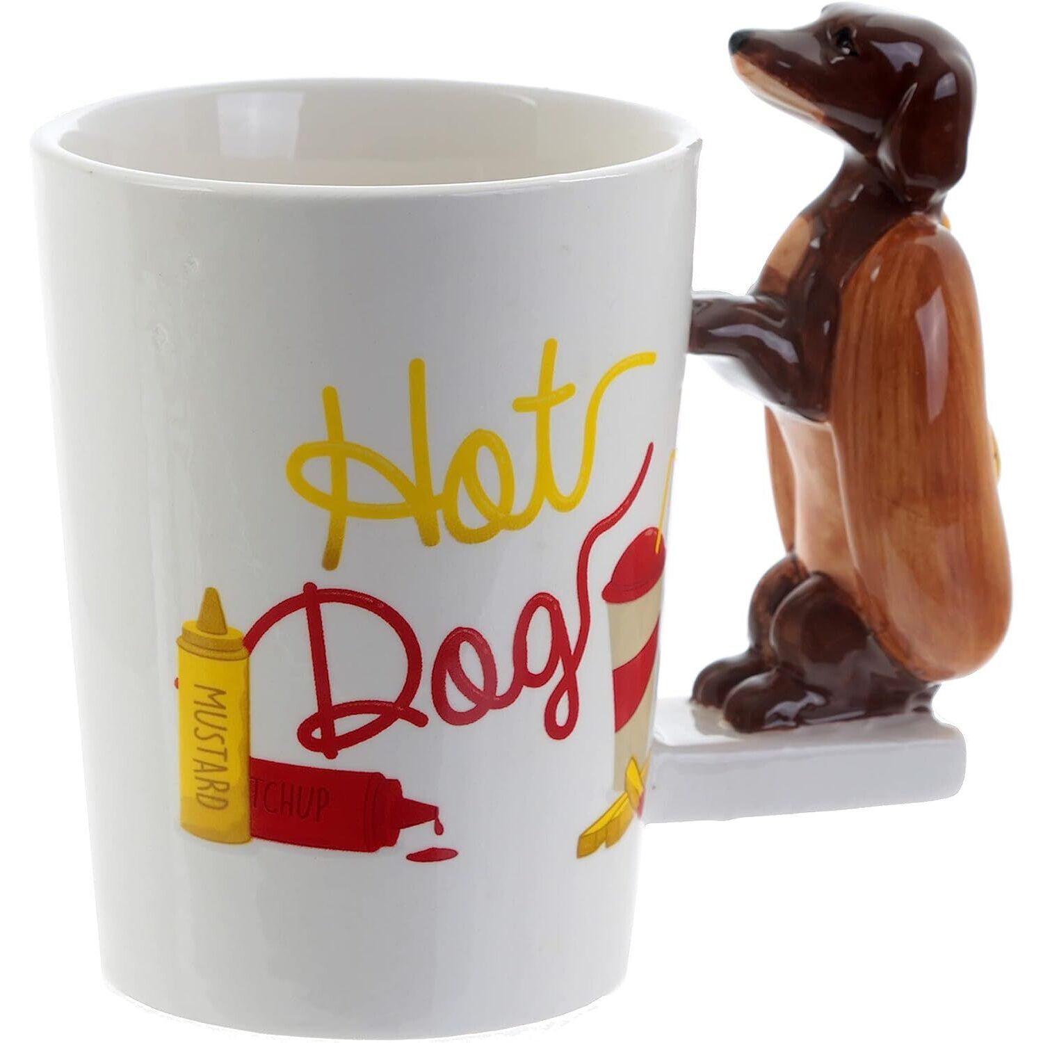 5055071719936 - Tasse mit Henkel verziert Dackel Fast Food Hot Dog Dackel Hund Würstchen Puckator 5055071719936 - Tasse mit Henkel verziert Dackel Fast Food Hot Dog Dackel Hund Würstchen Puckator