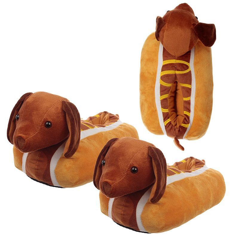 5055071736711 - Pantoffeln fast food hot dog dackel hund wurst Puckator