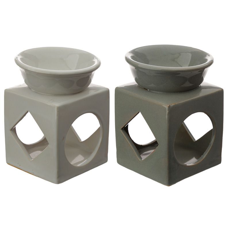 5055071756054 - Ölbrenner und Wachsschmelzer Würfel mit geometrischen Ausschnitten Puckator