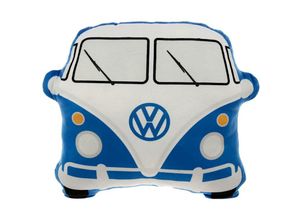 5055071756191 - Vw Wohnmobil T1 Kissen Plüsch blau weiß bedruckt 100 % Polyester