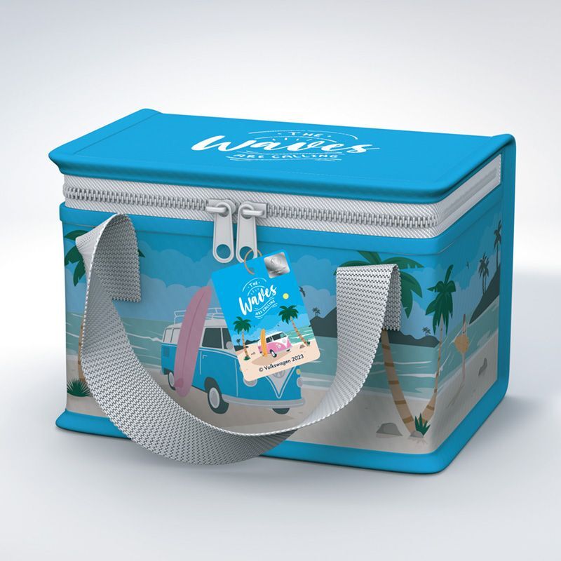 5055071785870 - Isothermische Essenstasche aus recyceltem Kunststoff RPET Reusable VW Volkswagen T1 Camper Bus Waves Are Calling