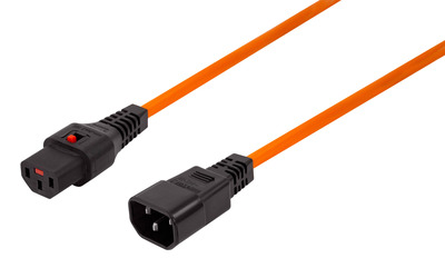 5055112822014 - Kaltgeräteverlängerung C14 180° - C13 180° -- IEC Lock orange 15 m 5055112822014 - Kaltgeräteverlängerung C14 180° - C13 180° -- IEC Lock orange 15 m