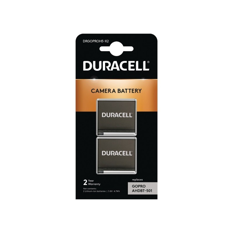 5055190193211 - DRGOPROH5-X2 1x2 Duracell Li-Ion Akku 1250mAh für GoPro Hero 5 Hero 6 Hero 7 DRGOPROH5-X2 5055190193211