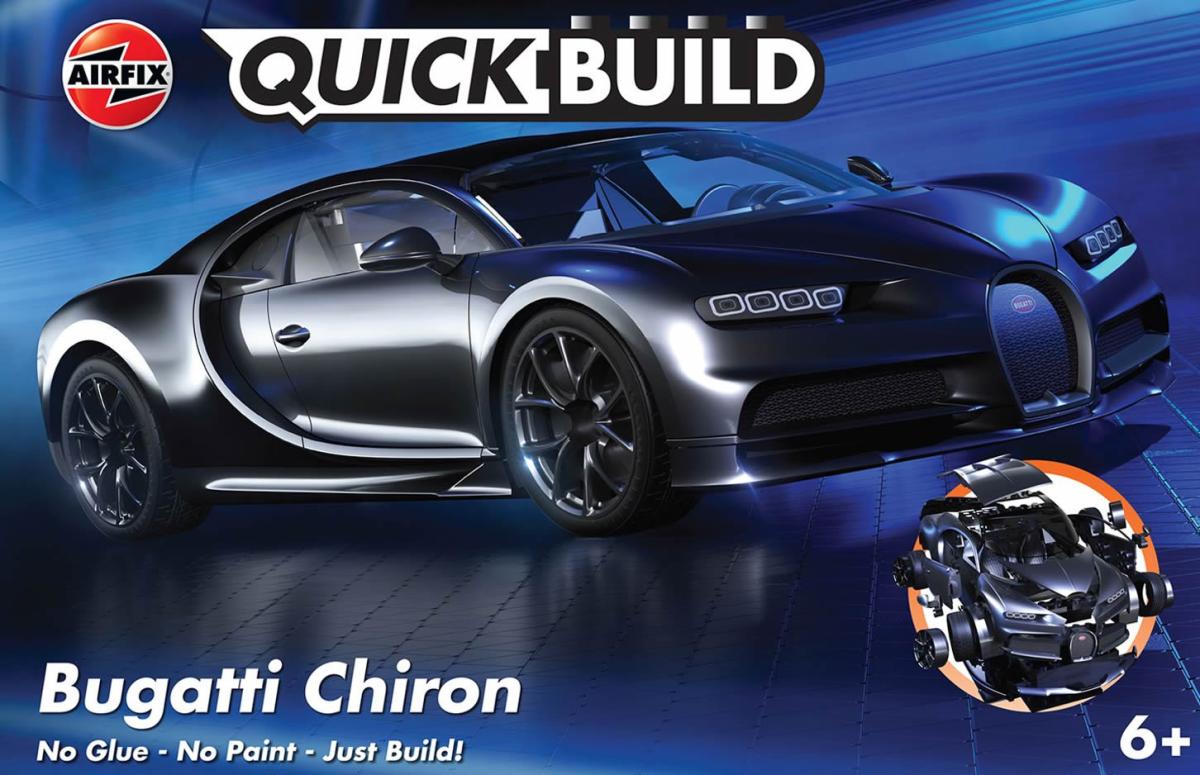 5055286648076 - QUICKBUILD Bugatti Chiron - Black