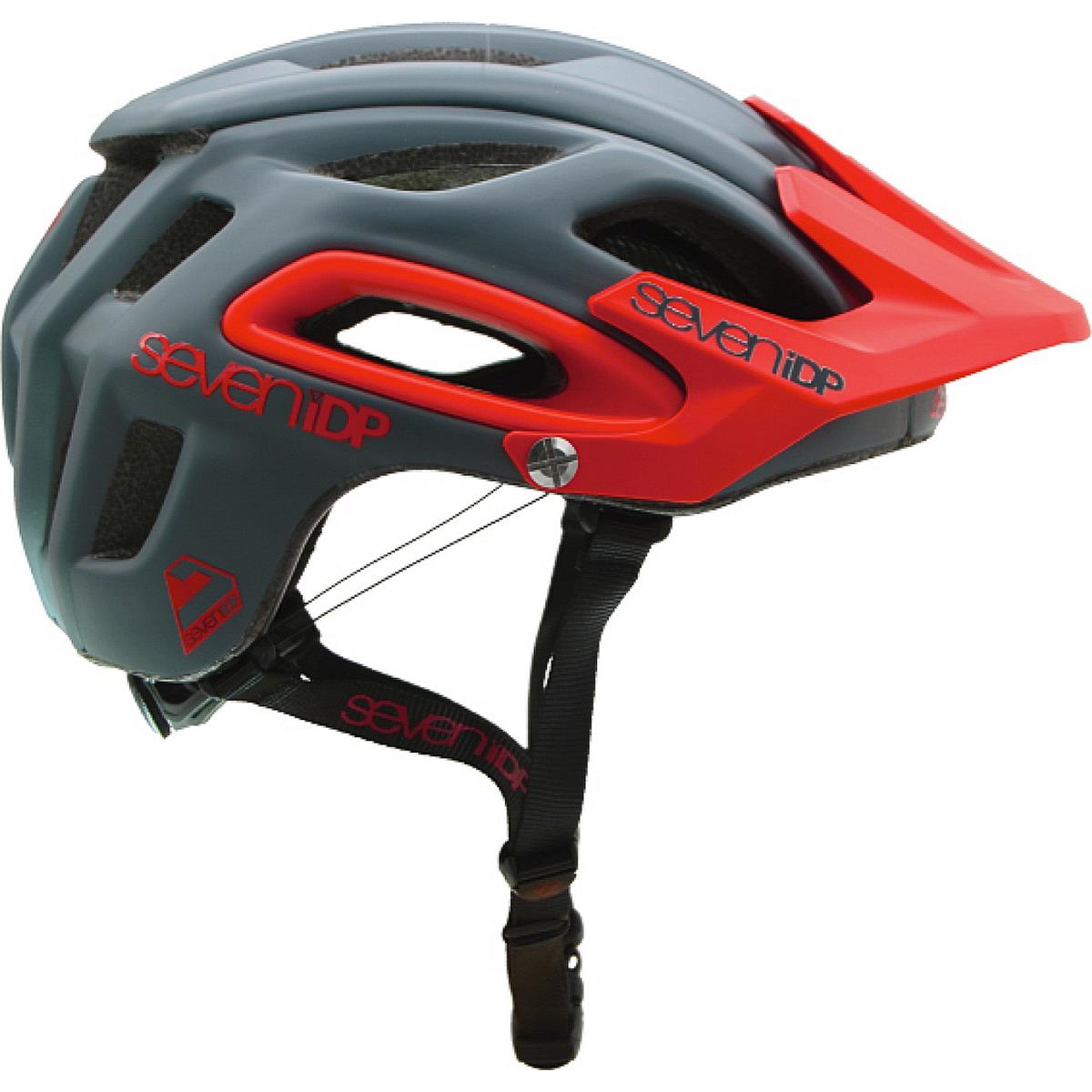 5055356343160 - M2 Boa Helm Grau-Rot XL XXL für Trail Riding mit ConeHead Technologie und Boa Fit