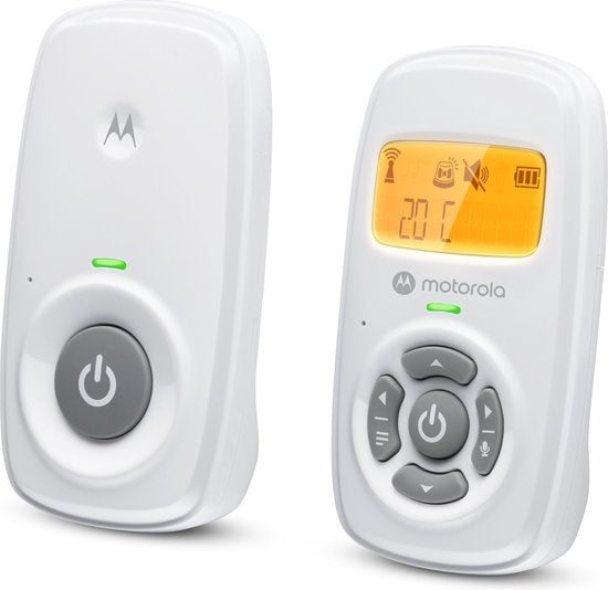 5055374710029 - Motorola Nursery Baby Monitor AM24 - Audio - hochempfindliches Mikrofon - DECT-Technologie - bis zu 300 Meter - Zwei-Wege-Kommunikation - Weiß