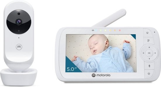 5055374710173 - Babyfoon - Video Baby monitor - VM35 - Wit - 5-inch Ouder Unit - Infrarood - Digitale Zoom - Terugspreekfunctie