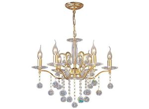 5055487403030 - Inspired Diyas - Zinta - Deckenanhänger Kronleuchter 6 Helles französisches Gold Kristall