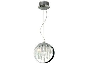 5055487403092 - Inspired Lighting - Inspired Geo Anhänger Black Shade 7 Light G4 Poliertes Chrom Kristall nicht LED CFL-kompatibel