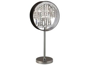 5055487403115 - Inspired Geo Tischlampe mit schwarzem Schirm 7-flammig G4 poliertes Chrom Kristall nicht kompatibel mit LED CFL