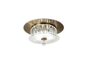 5055487403153 - Inspired Diyas - Tosca - Flush Ceiling Round 4 Light Antik Messing Glas Kristall