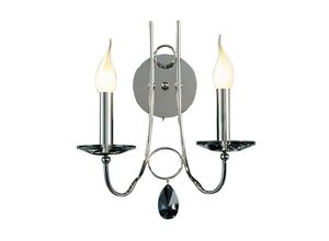 5055487404945 - Inspired Lighting - Inspired Danya Wandleuchte 2-flammig E14 poliertes Chrom Kristall