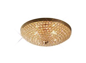 5055487409223 - Inspired Lighting - Inspired Diyas - Ava - Flush Bowl Decke 4 Light French Gold Kristall