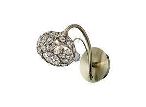 5055487411257 - Inspired Lighting - Inspired Diyas - Cara - Wandleuchte geschaltet 1 Licht Antik Messing Kristall