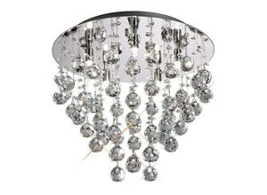 5055487412001 - Inspired Lighting - Inspired Diyas - Colorado - Semi Flush Ceiling Round 5 Licht poliertes Chrom Kristall