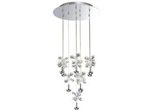 5055487415392 - Inspired Lighting - Inspired Diyas - Aviva - Deckencluster Anhänger Round 10 Light 4000K led Chrom poliert Kristall