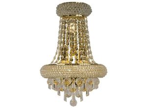 5055487418607 - Inspired Lighting - Inspired Diyas - Alexandra - Wandleuchte Large 3 Light French Gold Kristall