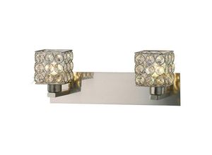 5055487419338 - Inspired Lighting - Inspired Diyas - Elsa - Wandleuchte 2 Light Satin Nickel Kristall