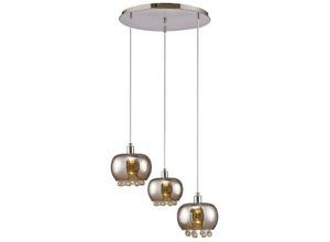 5055487424431 - Inspired Lighting - Inspired Diyas - Pandora - Deckencluster Anhänger 3 Licht E14 rundes Spiegelglas poliertes Chrom klares Glas