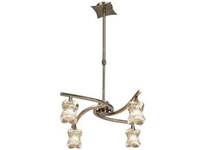 5055498600077 - Inspired Lighting - Inspired Mantra - Rosa - Teleskopdeckenanhänger Semi Flush Cabrio 4 Light G9 Antik Messing