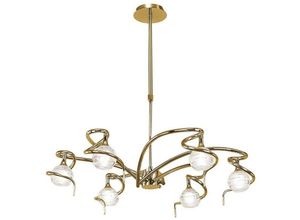 5055498600411 - Inspired Lighting - Inspired Mantra - Dali pb - Teleskopdeckenanhänger Semi Flush Cabrio 6 Light G9 Messing poliert