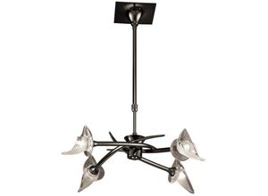 5055498600930 - Inspired Lighting - Inspired Mantra - Flavia - Teleskop Deckenanhänger Semi Flush Cabrio Runde 4 Licht G9 Schwarz Chrom