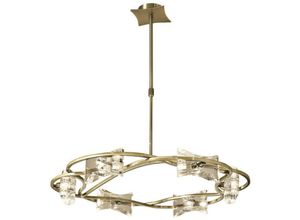 5055498602545 - Inspired Lighting - Inspired Mantra - Kromo - Teleskop Semi Flush 6 Light G9 Rund Antik Messing