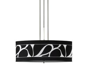 5055498604686 - Inspired Lighting - Inspired Mantra Manhattan Lineare Pendelleuchte mit 2 Leuchten L1 SGU10 poliertes Chrom Milchglas mit schwarz gemustertem