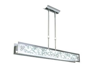 5055498604754 - Inspired Lighting - Inspired Mantra Euphoria Lineare Pendelleuchte mit 2 Leuchten T5-Draht poliertes Chrom opalweißes Glas nicht led