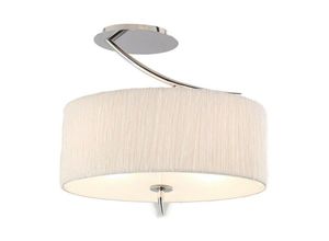 5055498607168 - Inspired Lighting - Inspired Mantra - Eve - Semi Flush Ceiling 2 Light E27 Chrom poliert mit weißem ovalen Farbton