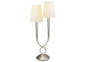 5055498608745 - Inspired Lighting - Inspired Mantra - Paola - Tischlampe 2 Light E14 Silber mit Cremetönen lackiert