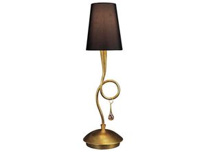 5055498608837 - Inspired Lighting - Inspired Mantra - Paola - Tischlampe 1 Leuchte E14 Gold lackiert mit schwarzen Schatten und bernsteinfarbenen Glaströpfchen