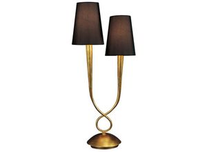 5055498608844 - Inspired Lighting - Inspired Mantra - Paola - Tischlampe 2 Light E14 Gold mit schwarzen Farbtönen bemalt