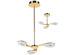 5055498609384 - Inspired Lighting - Inspired Mantra - Juno - Teleskop Semi Flush Cabrio 3 Licht 15W led 3000K 1350lm Satin Gold Frosted Acryl Gold