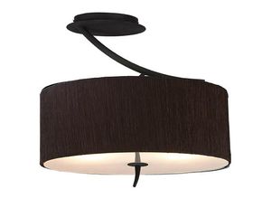 5055498612230 - Inspired Lighting - Inspired Mantra Eve Semi Flush 2 Light E27 Anthrazit mit schwarzem ovalem Schirm