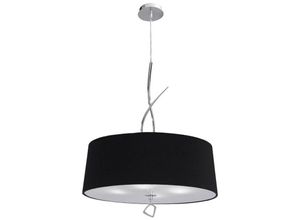 5055498612377 - Inspired Lighting - Inspired Mantra - Mara - Zylinderdeckenanhänger 4 Light E27 Round Chrom poliert mit schwarzem Farbton