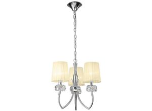 5055498616276 - Inspired Lighting - Inspired Mantra Fusion Loewe Loewe Pendelleuchte 3-flammig E14 poliertes Chrom mit cremefarbenen Schirmen