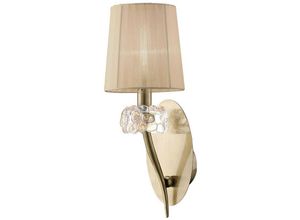 5055498617082 - Inspired Lighting - Inspired Mantra Loewe Wandleuchte mit Schalter 1 Licht E14 antikes Messing mit weichem Bronzeschirm