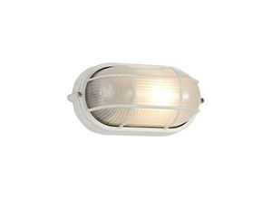 5055546551016 - Inspired Lighting - Inspired Deco - Avon - Ovale Wand Deckenschottlampe 1 Leuchte E27 IP44 Weiß Glas