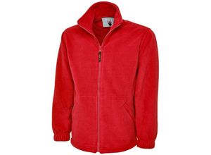 5055682025235 - Uneek - Extra dicke Unisex Fleecejacke 300 g m² Antipilling Rot xs - Schwarz