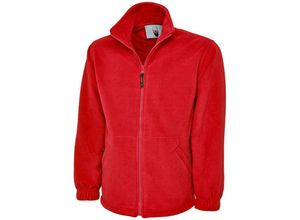 5055682025242 - Uneek - Extra dicke Unisex Fleecejacke 300 g m² Antipilling Rot s - Schwarz