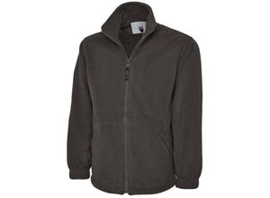 5055682056727 - Extra dicke Unisex Fleecejacke 300 g m² Antipilling Grau XXL - Schwarz