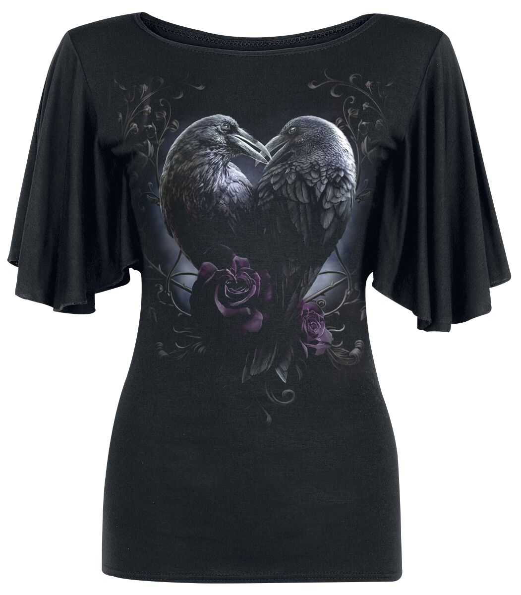 5055800638163 - Raven Heart T-Shirt schwarz in XL
